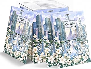US03-Chicago Jasmine Scented Sachets for Drawers, Closets & Cars, 12 Pack | Car Air Freshener sachets with Chicago Jasmine scent. Freshens closets, drawers, cars and small spaces.