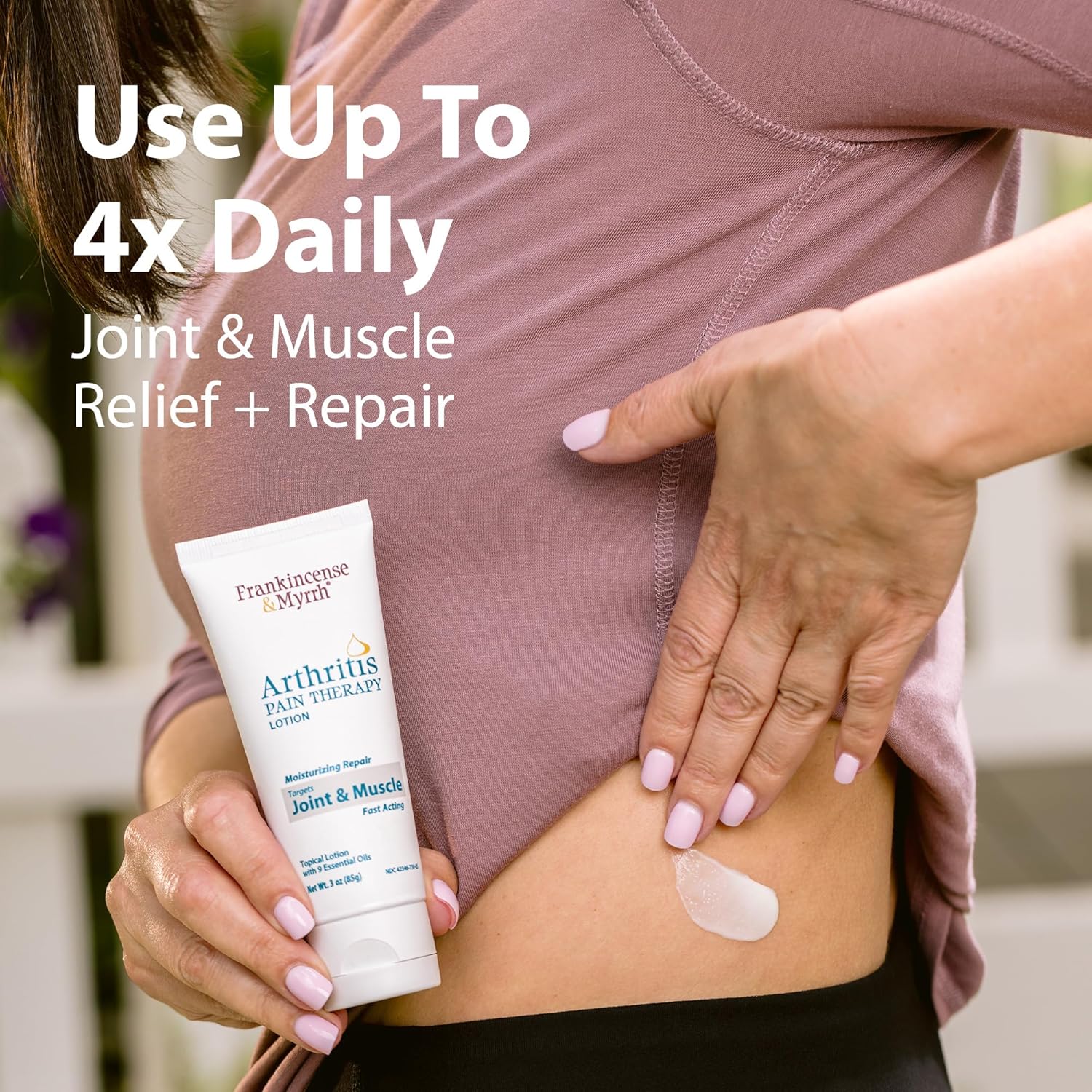 Frankincense & Myrrh Arthritis Pain Reliever Therapy Lotion – Topical Arthritis Pain Relief Cream and Hydrating Skin Repair, Body Relief for Sciatica, Knee, Back, Joints, Neck, Hands, 3 Oz - 1 Pack