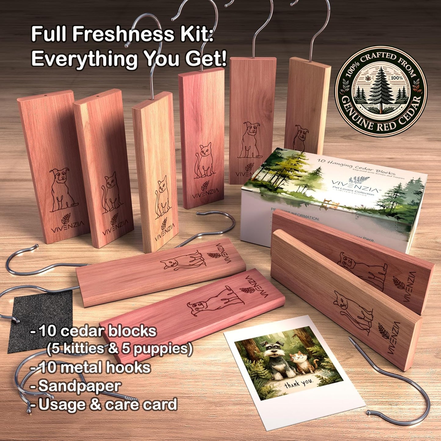 Cedar Blocks for Clothes Storage,10 Hang-ups,Cedar Blocks for Closet, Cedar for Closets,Cedar Planks,Natural Closet Smell Eliminator,Natural Closet Deodorizer,Drawer Fresheners for Dresser