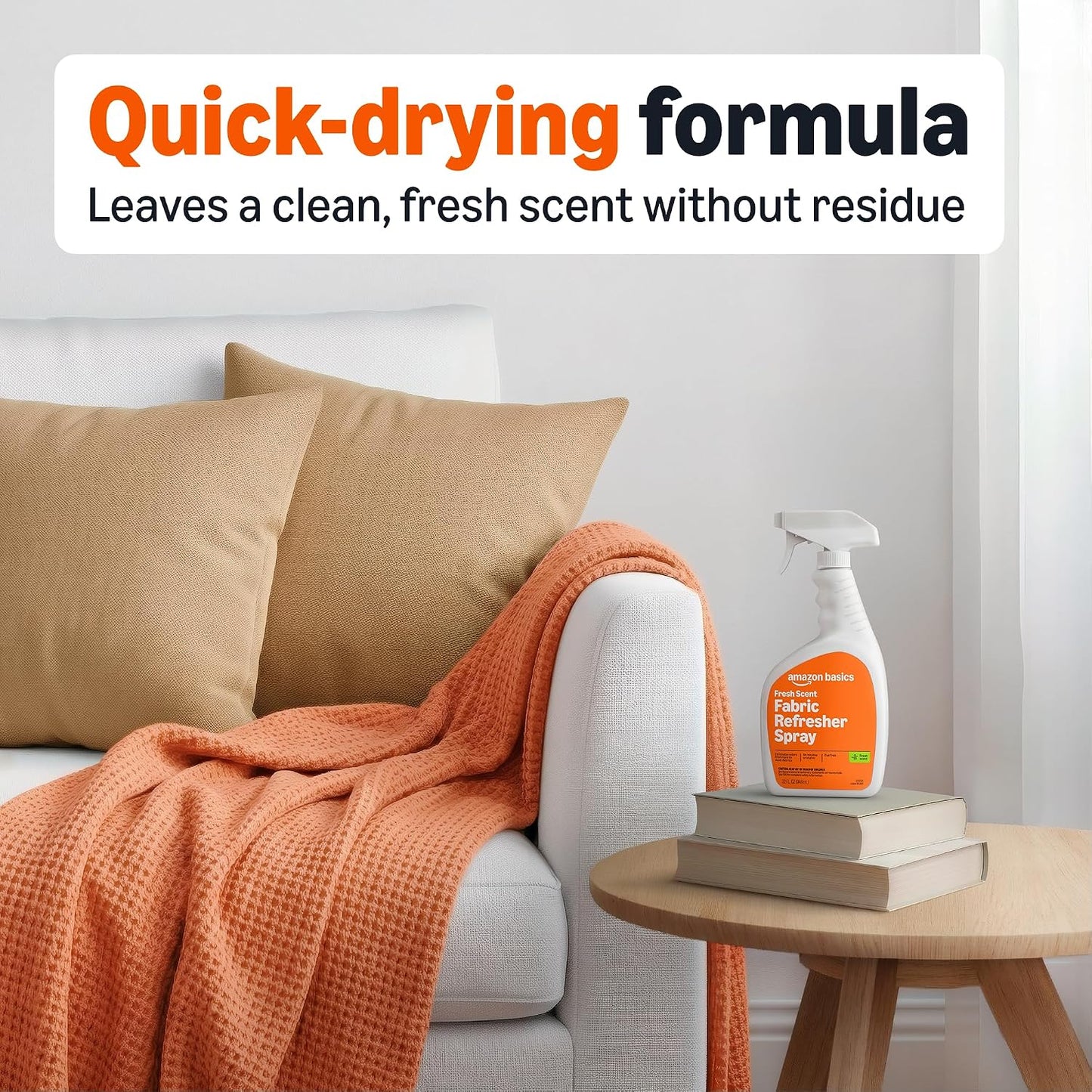 Amazon Basics Fabric Spray, Fabric Freshner, Fresh Scent, 32 fl oz, Pack of 2, Packaging May Vary