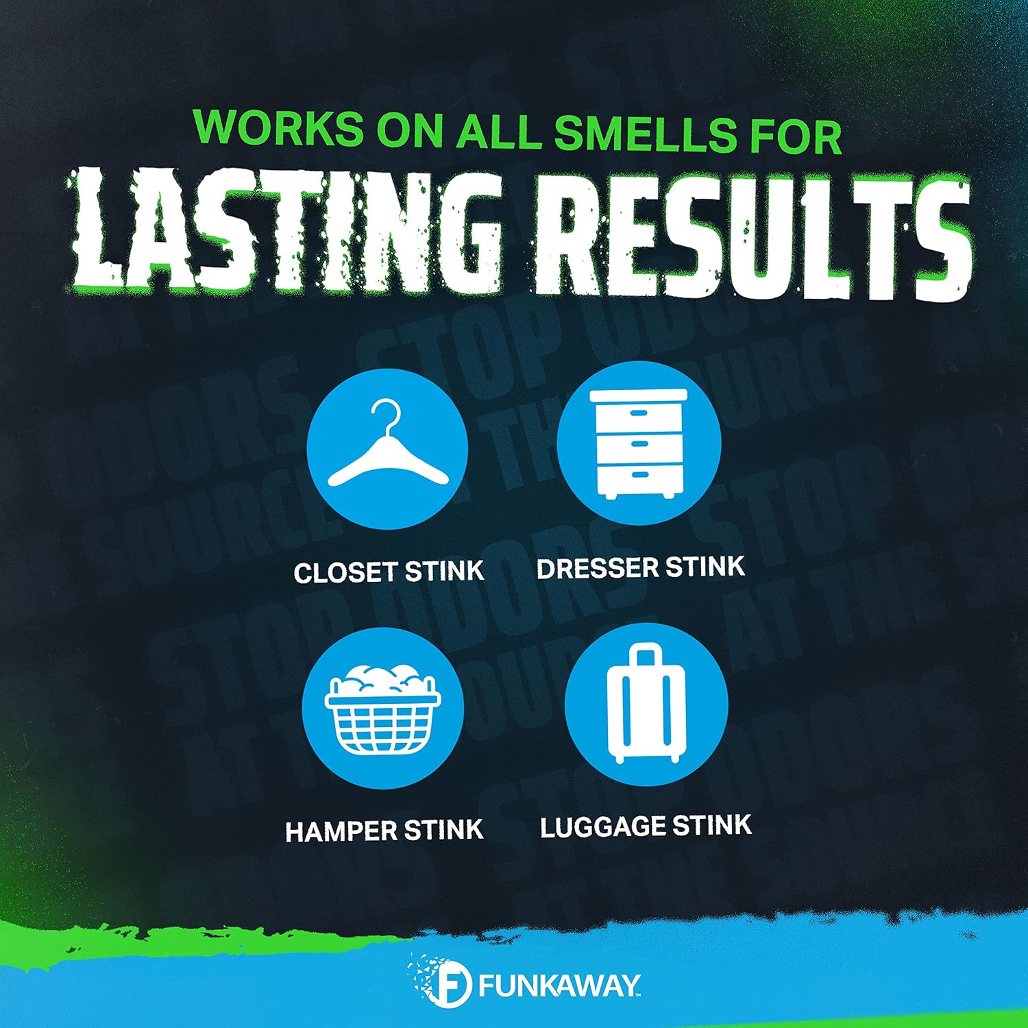 FunkAway Extreme Odor Eliminating Closet Sachet, Odor Absorbing Packet Ideal for Closets, Drawers, Hampers, Attics and Storage Spaces, Fresh Smell for Up to 90 Days
