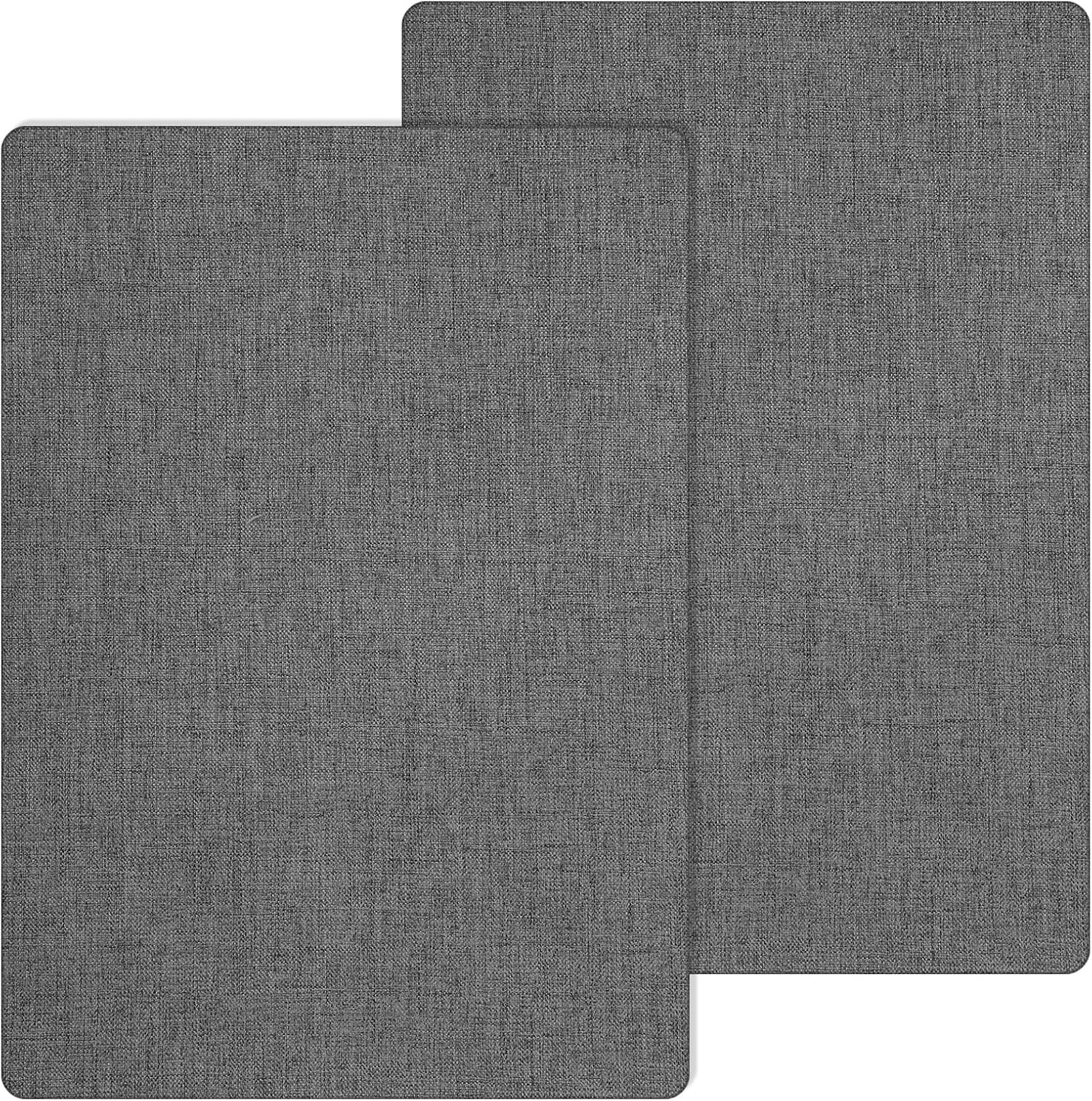 2Pcs Self-Adhesive Linen Fabric Patches, 11x8 Inch Fabric Repair Patch for Couch Sofa Car Seat Furniture Tote Bag, Linen Repair Adhesive Patch Dark Grey