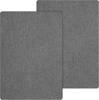 2Pcs Self-Adhesive Linen Fabric Patches, 11x8 Inch Fabric Repair Patch for Couch Sofa Car Seat Furniture Tote Bag, Linen Repair Adhesive Patch Dark Grey