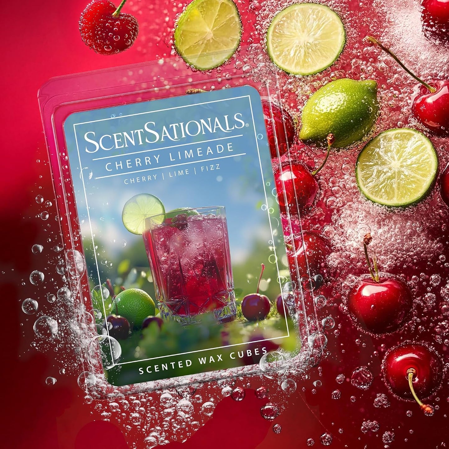 Scentsationals Cherry Limeade Scented Wax Melts - Cherries & Lime Scent, 10oz (24 Cubes)