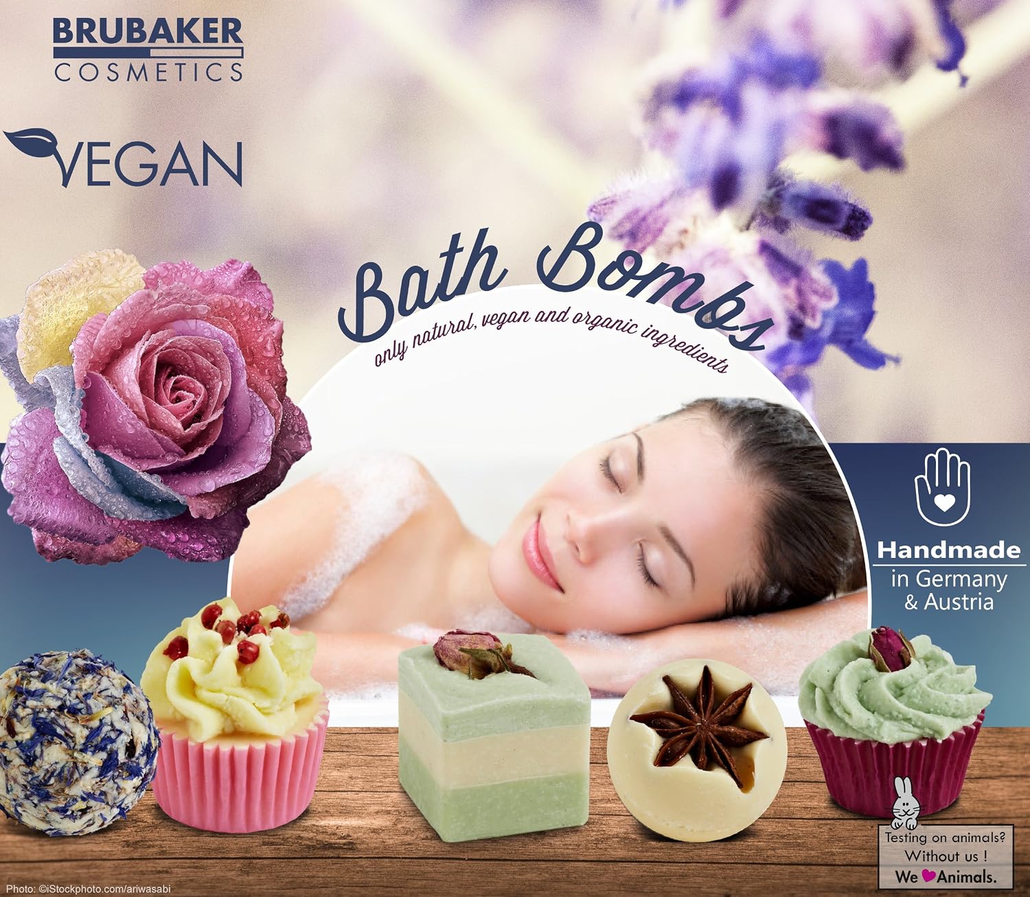 BRUBAKER Cosmetics 6 Handmade "Sweets For My Sweet" Spa Bath Bombs Bath Melts Bath Truffles Gift Set - All Natural Vegan, Organic Shea Butter, Cocoa Butter and Olive Oil Moisturize Dry Skin