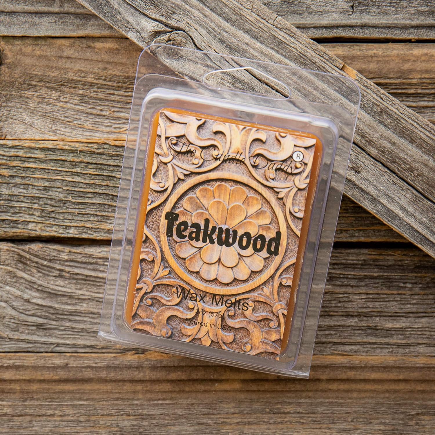 Teakwood - Rustic, Earthy, Sweet Scented Melt- Maximum Scent Wax Cubes/Melts- 1 Pack -2 Ounces- 6 Cubes Gift for Women, Men, BFF, Friend, Wife, Mom, Birthday, Sister, Daughter, Long Lasting Wax Tart