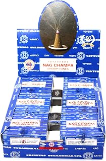 Shrinivas Sugandhalaya Satya Sai Baba Nag Champa Incense Dhoop Cones, 144 Cones