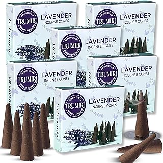 Lavender Incense Cones - Total 60 Cone Incense - Six Packs of 10 Insence Cones - Incense Cones Scented - Cone Incense Scents - Insense - Inscent