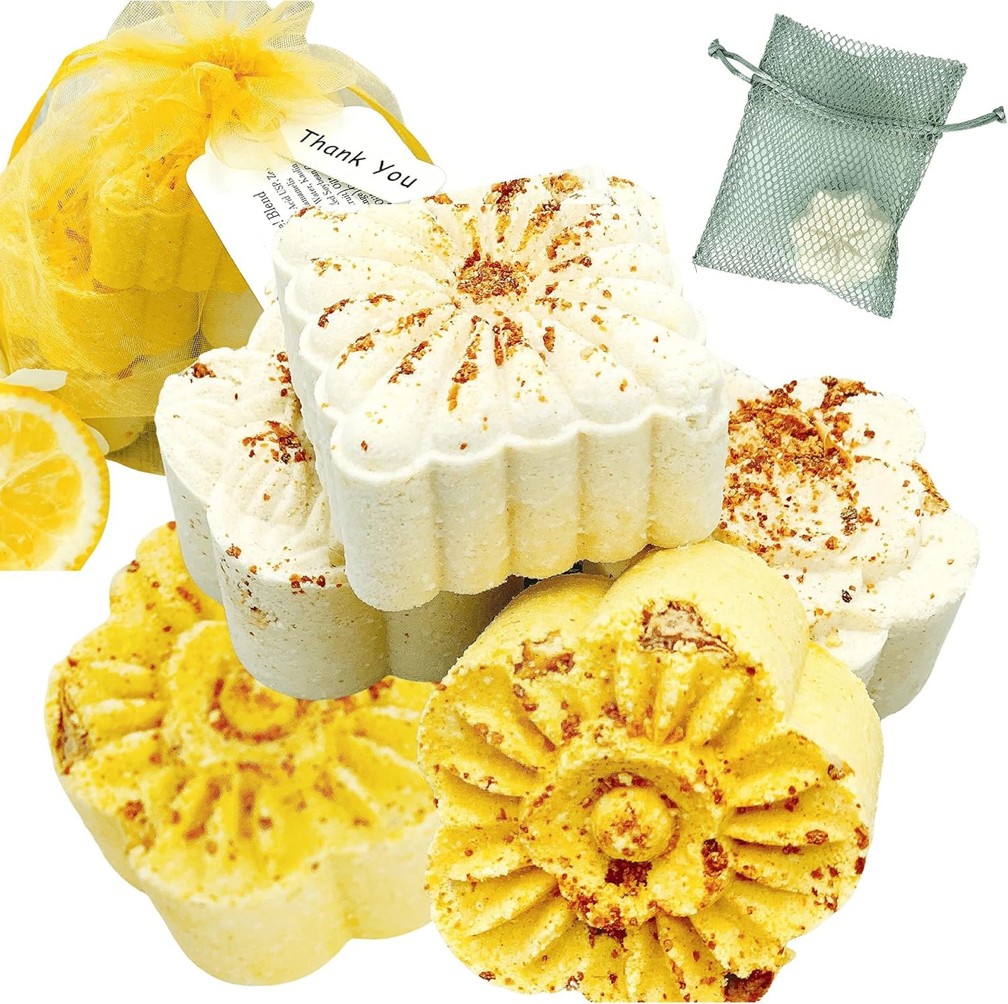 ENERGIZE ME! Aromatherapy Shower Bombs (5PK) –Mood Boost Shower Steamers with Citrus & Mint Essential Oils – Essential Oils for Mood and Energy – Spa Gift Idea (Include Bomb Bag)