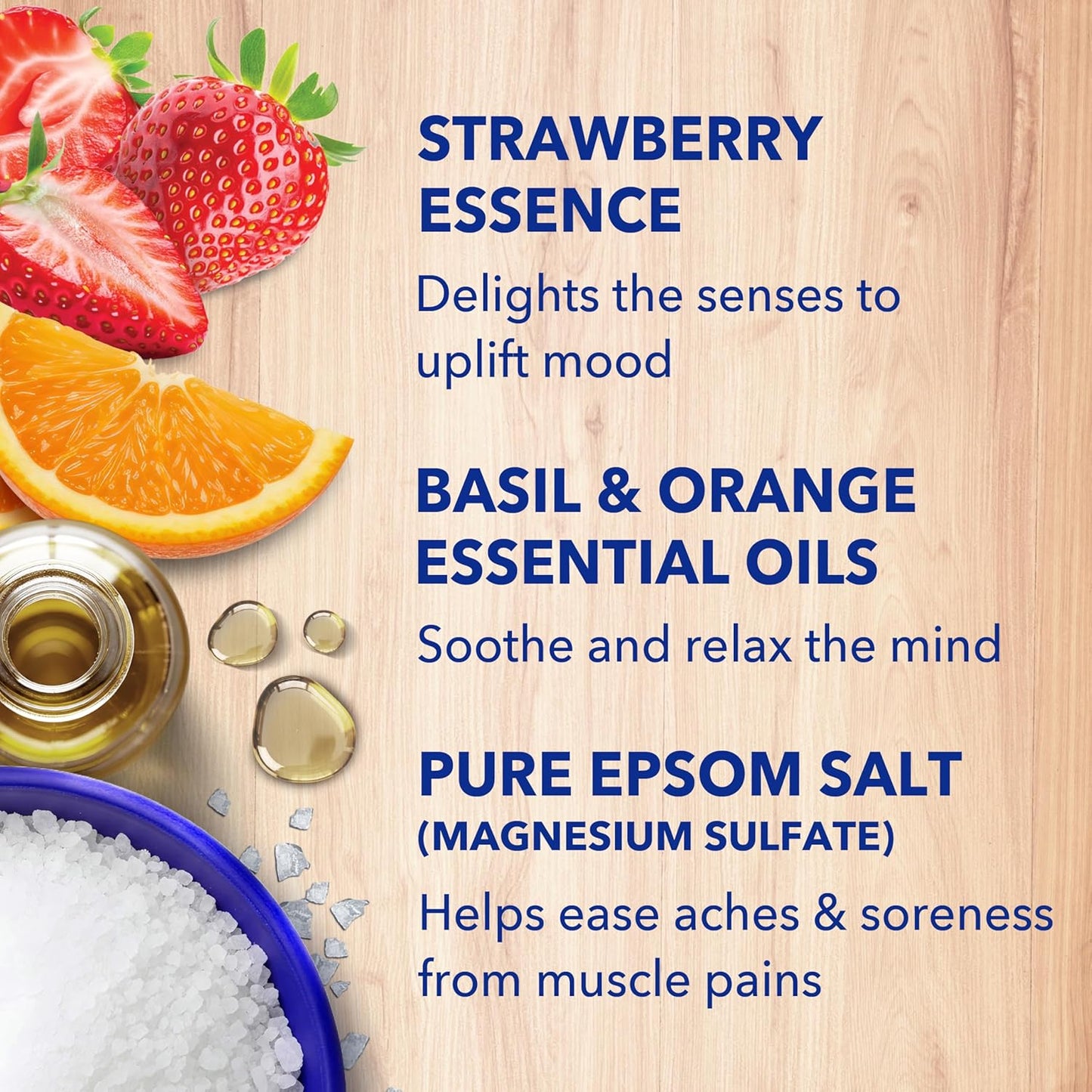 Dr Teal's Epsom Salt Magnesium Soak, Strawberry Serenade with Basil & Orange, 3 lbs