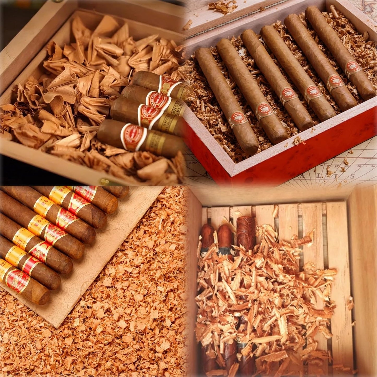 Spanish Cedar Wood Shavings for Cigar Humidors & Boxes - 2oz Humidor Accessories for Cigar Storage (with 2 Sachet)