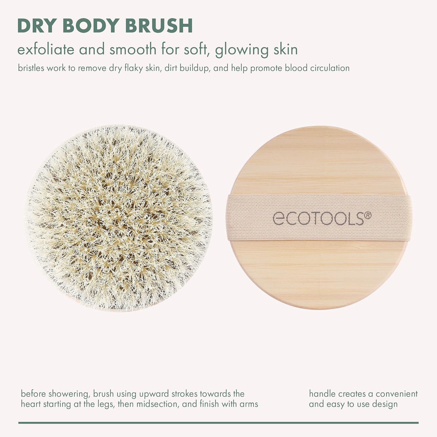 EcoTools Dry Body Brush, for Post Shower & Bath Skincare Routine, Removes Dirt and Promotes Blood Circulation, 1 Count