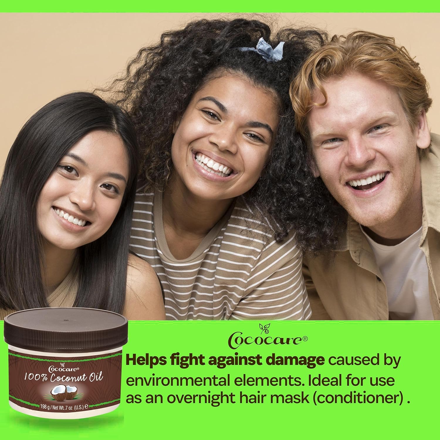 Cococare 100% Coconut Oil 7 Oz - Coconut Oil for Skin and Hair