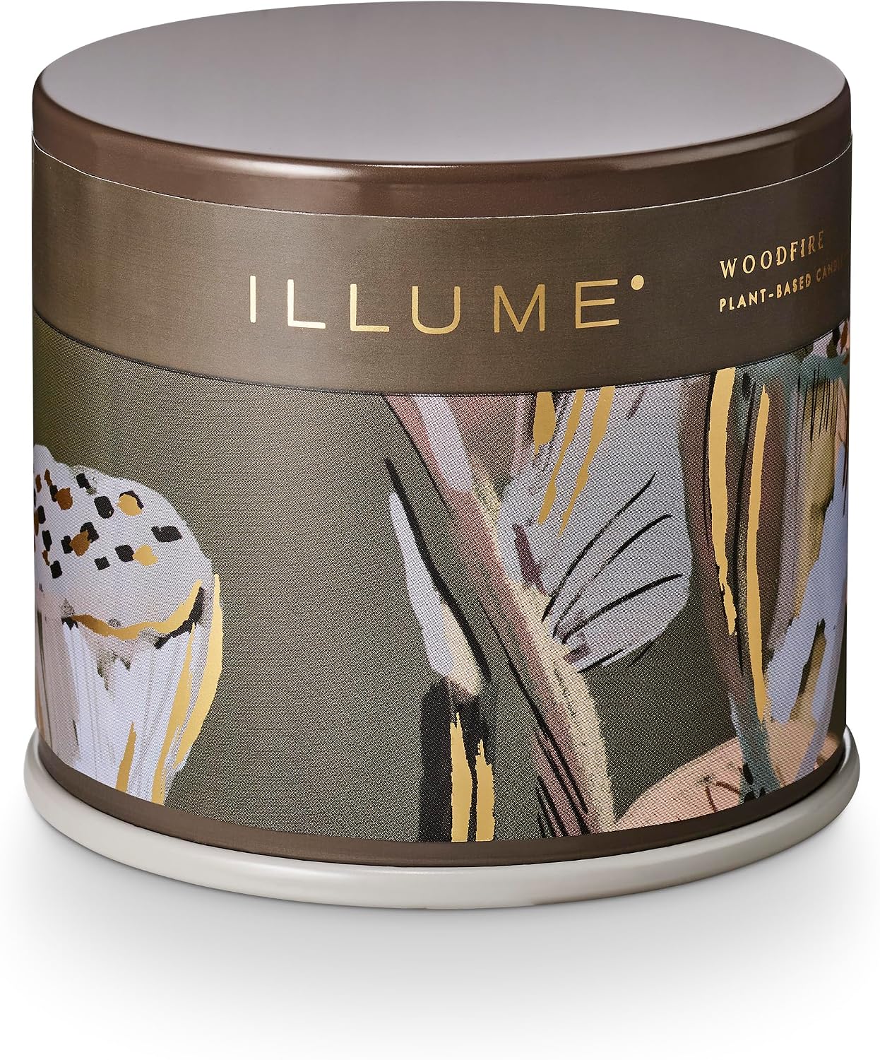 Illume, Candle Tin Woodfire Vanity 11.9 Ounce