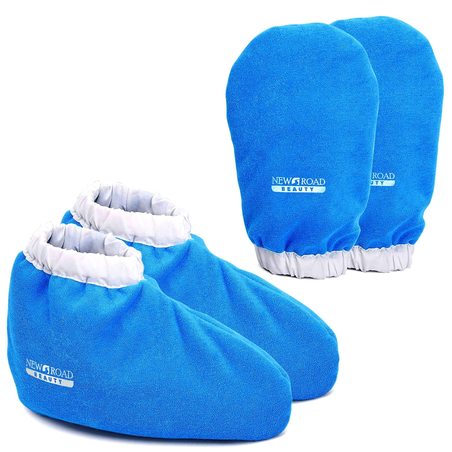 Paraffin Wax Mitts for Hand and Foot, Thick Heat Therapy Insulated Terry Cloth for Paraffin Treatments, Use for Pedicure Foot Spa - Blue