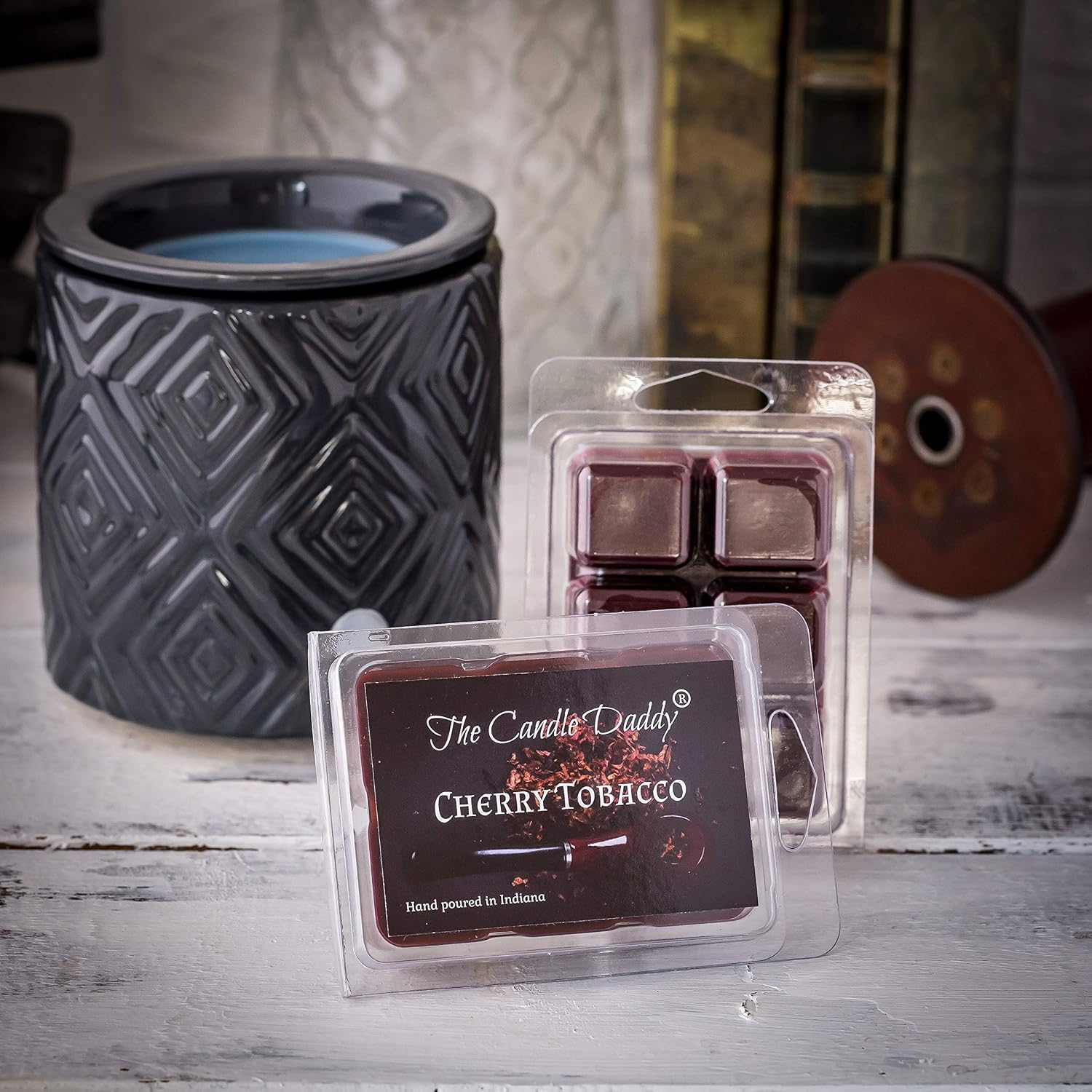 Cherry Tobacco Pipe Scented Melt - 1 Pack - 2 Ounces- 6 Cubes - Poured in the USA