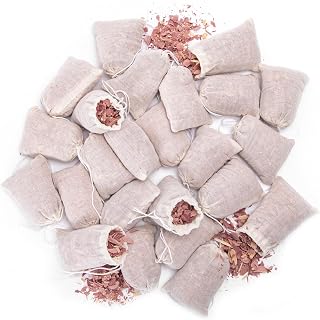 Lavande Sur Terre Pack of 24 Cedar Sachets Bag, Red Cedar Chips Sachets for Clothes Storage, Home Fragrance Sachet for Drawers and Closets, LV-F-CC-1