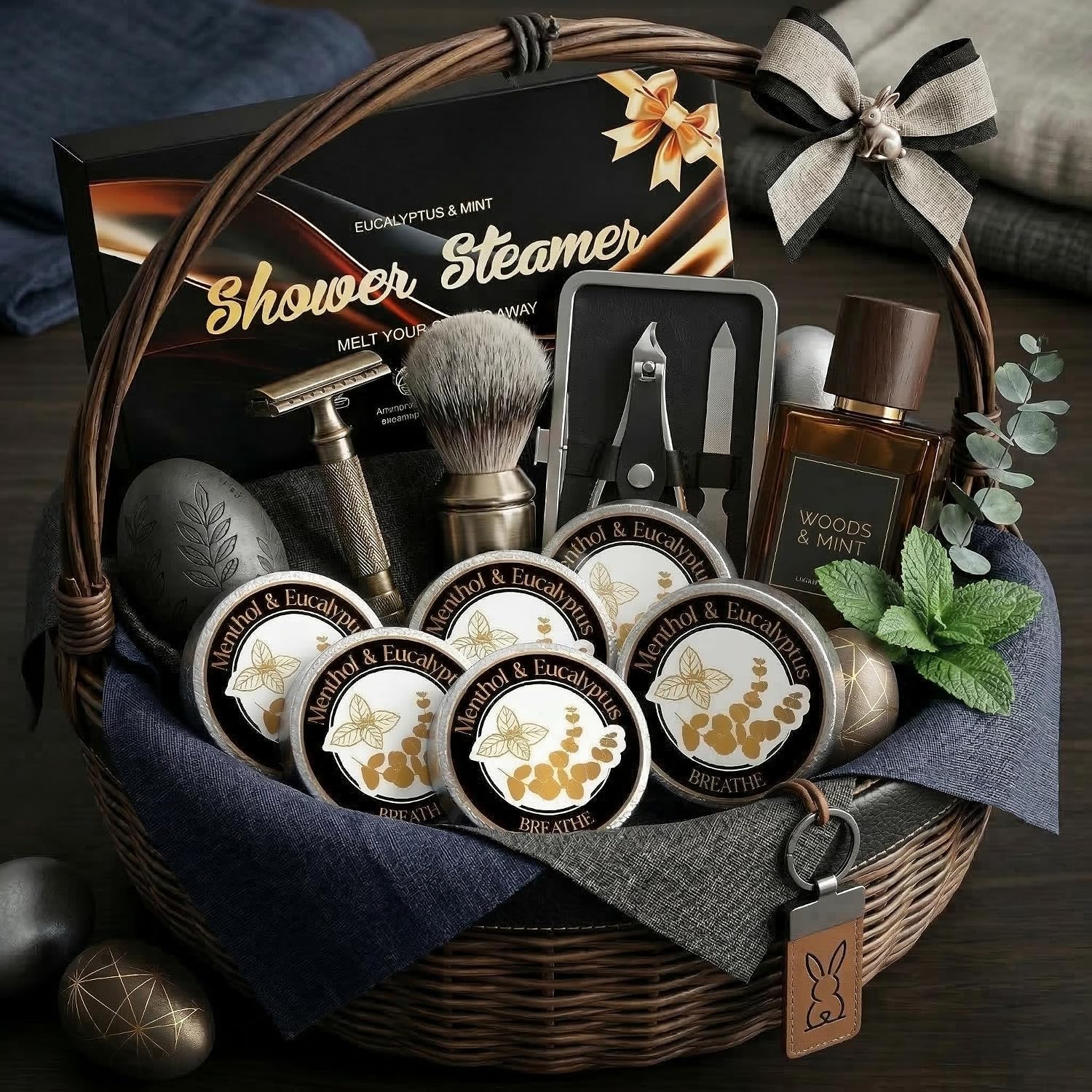 Halloween Boo Basket Stuffers for Him: 6 Packs Eucalyptus Shower Steamers Aromatherapy, Stress Relief Self Care Birthday Gift for Dad Teens Boyfriend, Christmas Stocking Stuffers for Mens Adults 2026