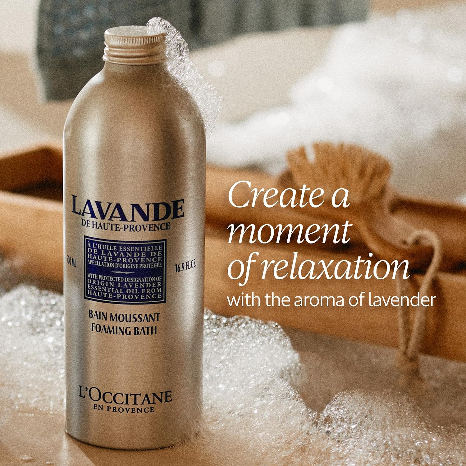 L'Occitane Relaxing & Foaming Lavender Bubble Bath Refill Enriched with Lavender Essential Oil 16.90 fl oz