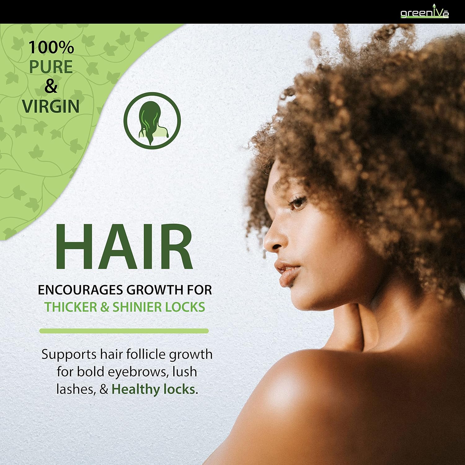 GreenIVe 100% Pure Castor Oil – Cold-Pressed, Hexane-Free – Hair, Eyebrows, Eyelashes, Skin Moisturizer, Castor Pack Wrap Oil Glass Bottle (4 Fl oz)
