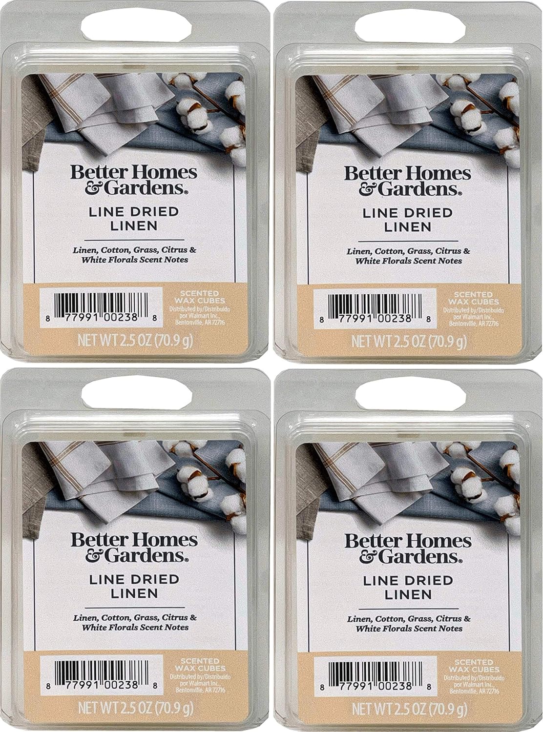 Better Homes and Gardens Line Dried Linen Scented Wax Cubes - 4-Pack