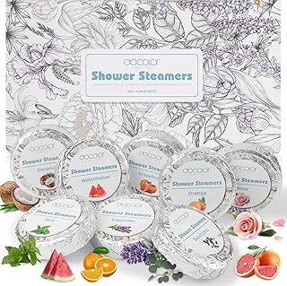 docolor 12-Pack Lavender Essential Oil Shower Steamers, Essential Oil Shower Bombs Gifts for Women, Stress Relief Relaxation Home Spa, Birthday Christmas Self Care Travel Essentials