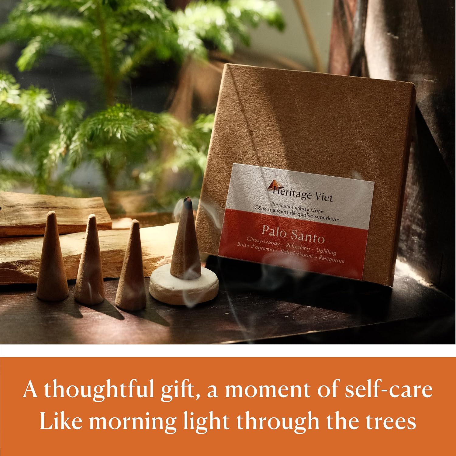 Premium Vietnam Incense - 16 Cones, No Chemical Fragrance, Handcrafted in Vietnam (Palo Santo)