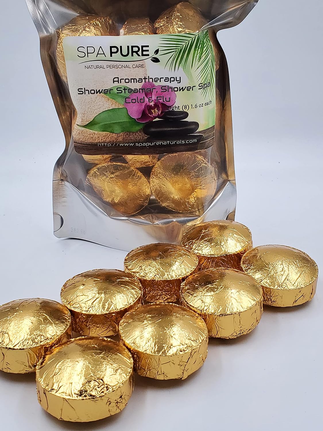 Spa Pure Cold Relief Aromatherapy: Shower Steamers, Shower Bombs, Bath Melts, USA Made with 100% Pure Essential Oils - Transform Your Shower 8 Count (Pack of 1)