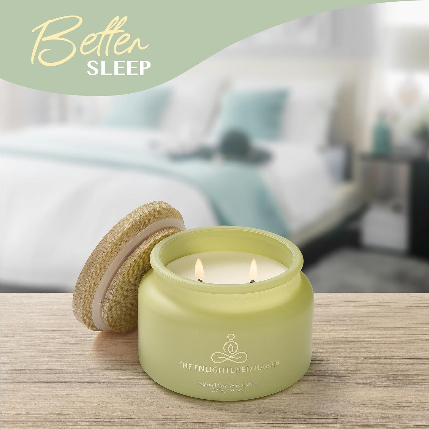 White Sage Meditation and Yoga Candle for Energy Clearing and Protection - 50 Hour Clean Burning Soy Wax - 2-Wick Spiritual Aromatherapy Smudge Candle with Guided Materials -9.5oz