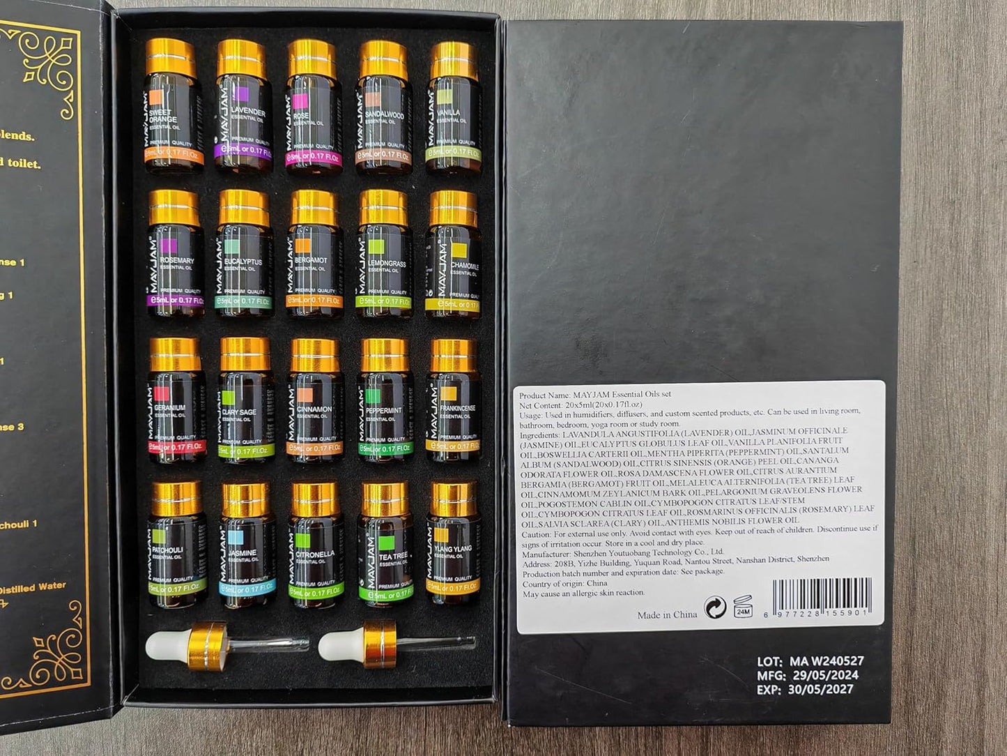 MAYJAM Tea Tree 20 Pcs Pure Essential Oil Gift Set, for Diffuser, Humidifiers, Skin Care, Massage, Fragrance Oil Scent for DIY Candle and Soap Making, Gift for Friend (5ML)