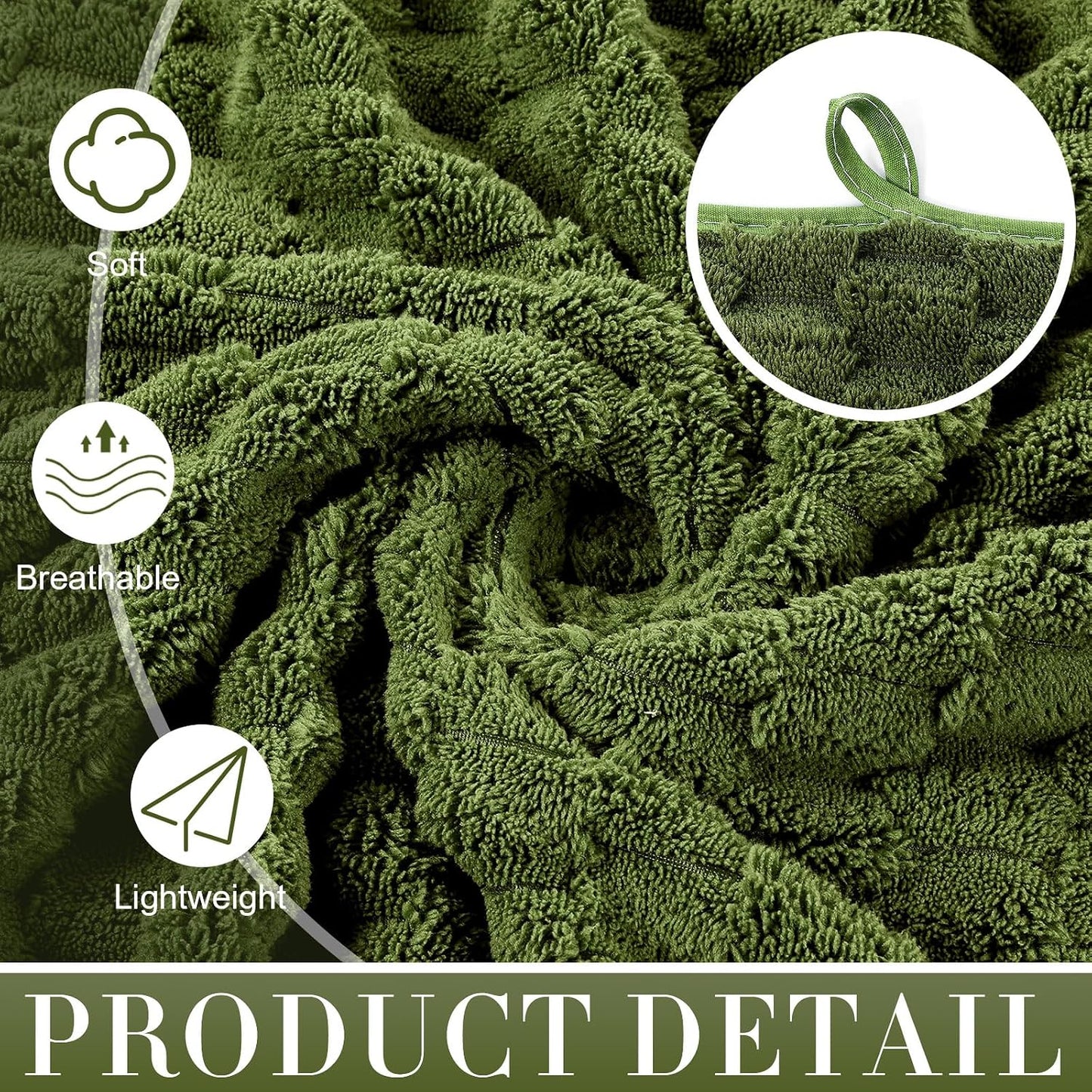 SmoothNovelty Set of 6 Extra Large Bath Towel 40x80 Inches Oversized Bath Sheet 2 Shower Towels 2 Hand Towels 2 Washcloths for Adult Absorbent Quick Dry Bathroom Spa Gym(Cloud Texture,Olive Green)