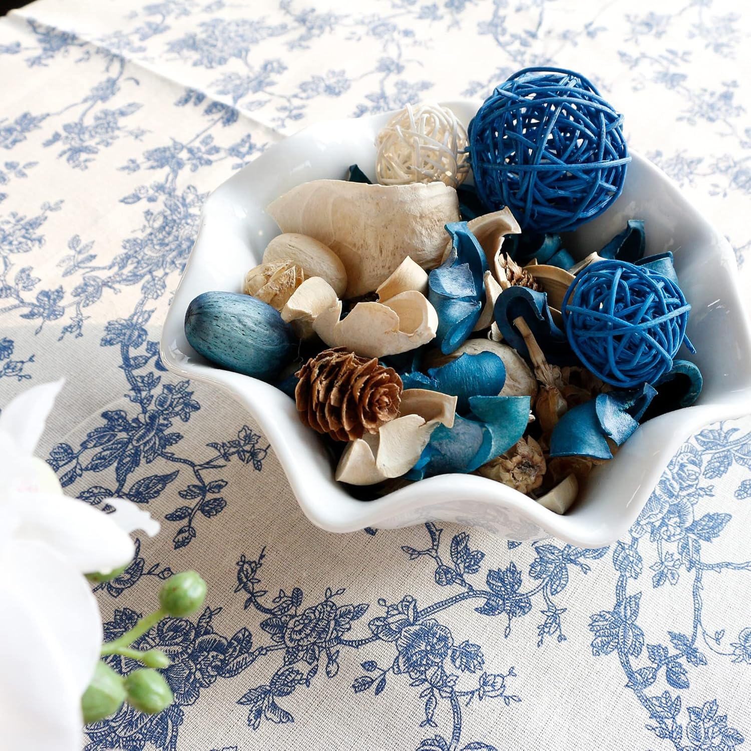Qingbei Rina Spring Potpourri Bags, Ocean Breeze Scented Potpourri Bowl Filler,Beach Coastal Blue Vase Filler,Home Fragrance Sachet of Petal,Bathroom Decor,9.9 Oz