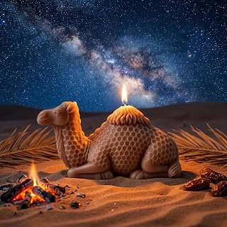 Camel Shaped Scented Candle,Arabian Style Animal Figure Design,Soy Wax Sandalwood Essential Oil Aroma Decorative Candle for Living Room,Religious Gift,Meditation