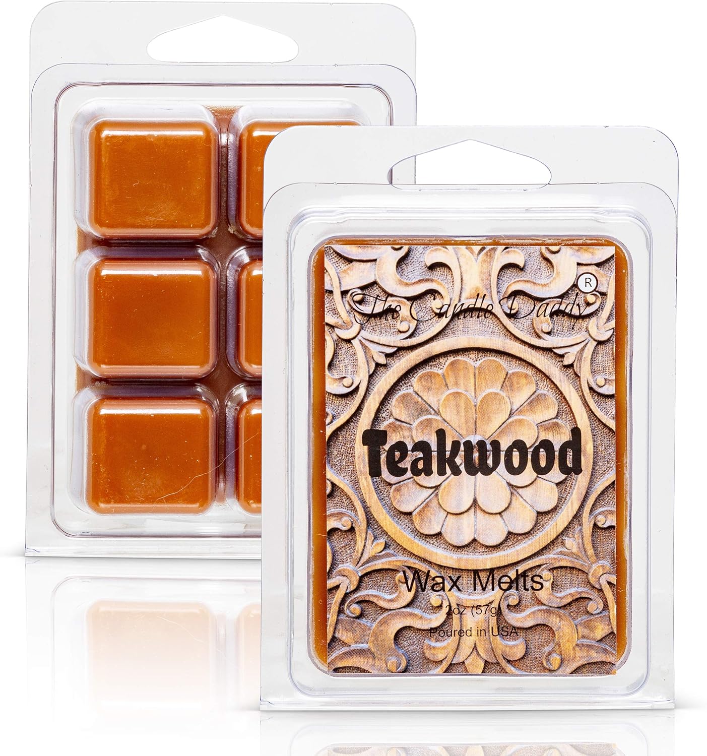 Teakwood - Rustic, Earthy, Sweet Scented Melt- Maximum Scent Wax Cubes/Melts- 1 Pack -2 Ounces- 6 Cubes Gift for Women, Men, BFF, Friend, Wife, Mom, Birthday, Sister, Daughter, Long Lasting Wax Tart