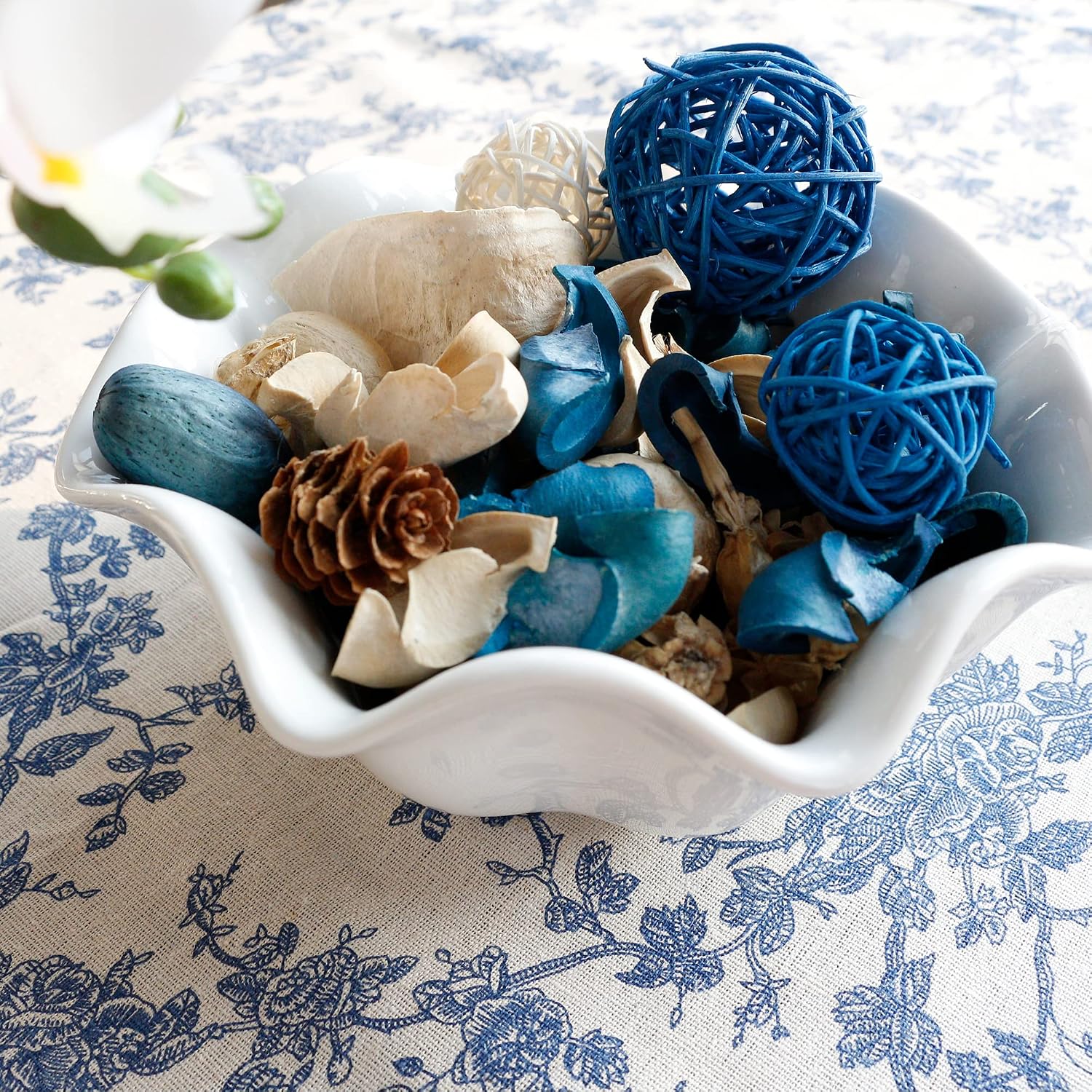 Qingbei Rina Spring Potpourri Bags, Ocean Breeze Scented Potpourri Bowl Filler,Beach Coastal Blue Vase Filler,Home Fragrance Sachet of Petal,Bathroom Decor,9.9 Oz