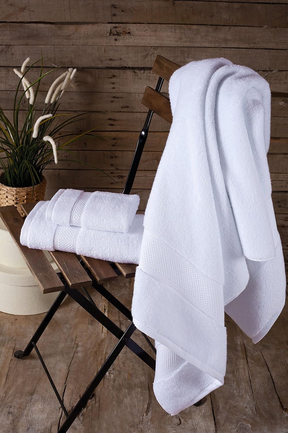 BAGNO MILANO Turkish Towels Hotel-Spa Towel Set, 100% Turkish Cotton | Ultra Soft Plush Absorbent Towels Set (White, Towel Set of 6)