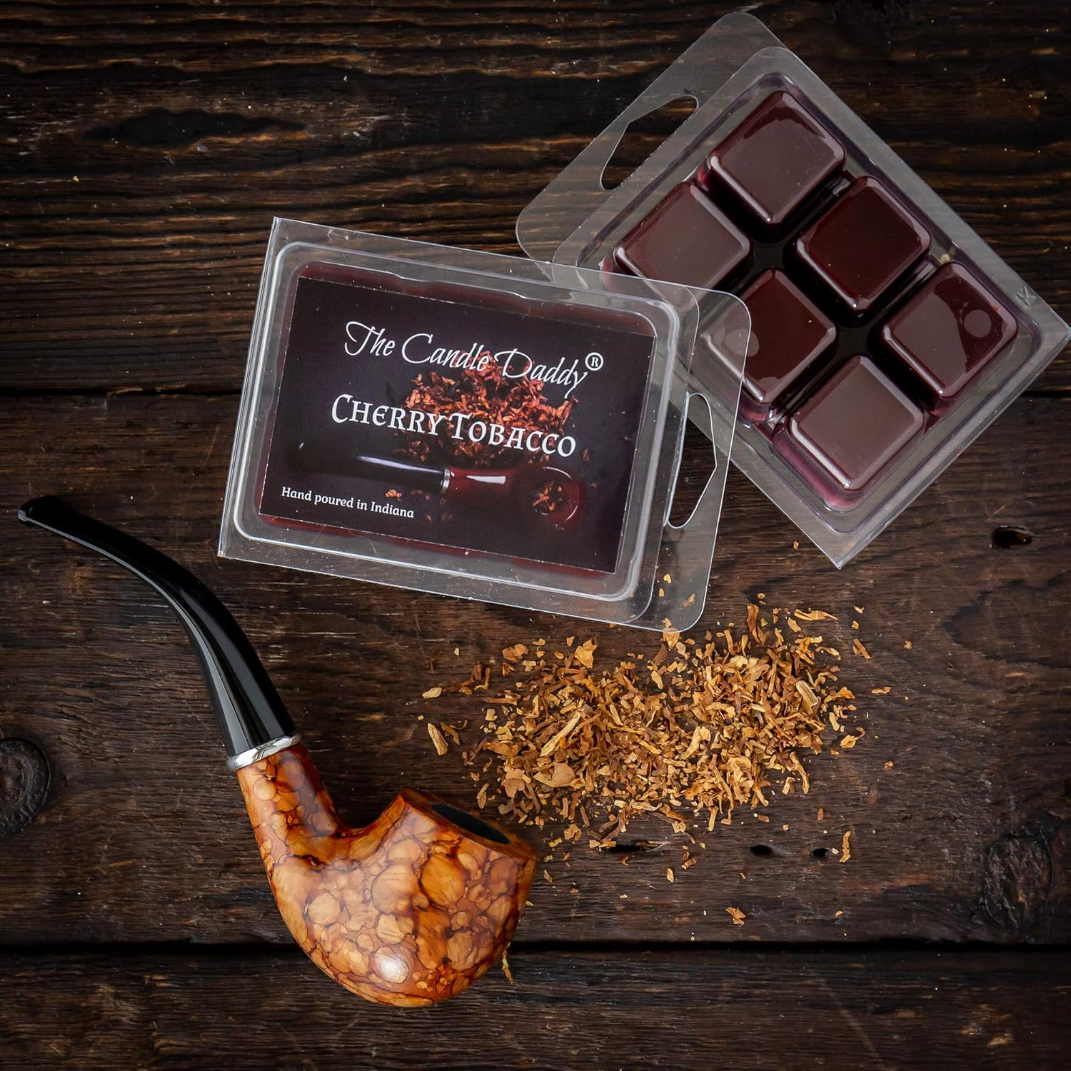 Cherry Tobacco Pipe Scented Melt - 1 Pack - 2 Ounces- 6 Cubes - Poured in the USA