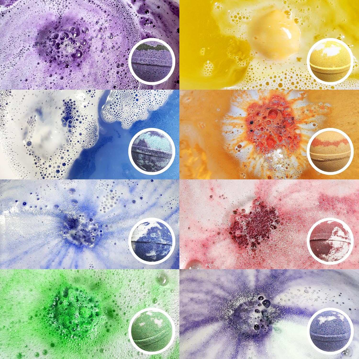 Chakra Healing Gemstones Bath Bombs. 15 Essential Oil Bath Bombs. Real Chakra Stones Bath Bombs for Adults. Perfect for Yoga Lovers. Meditation, Balancing, Positive Energy, Sleep, Reiki & Yoga Lovers