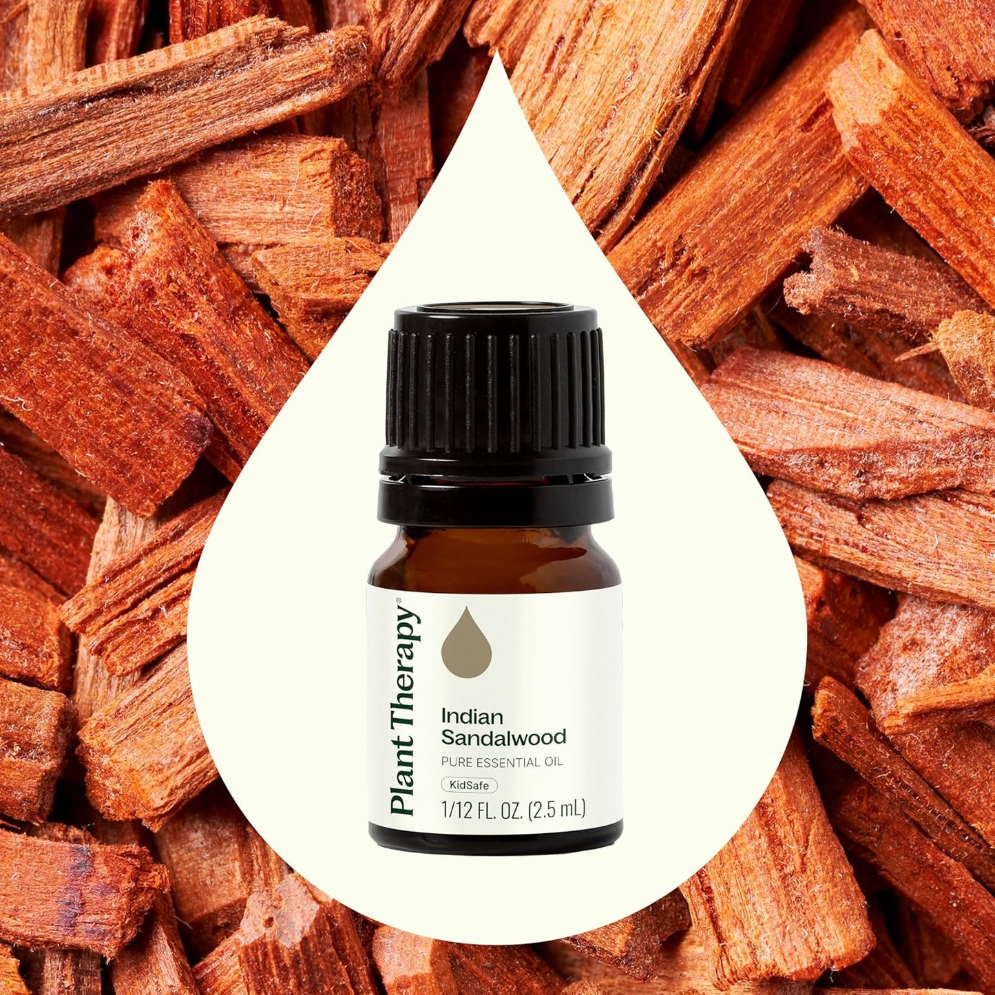 Plant Therapy Indian Sandalwood Essential Oil 2.5 mL (1/12 oz) 100% Pure, Undiluted, Soothing Essential Oils for Skin, Relaxation, and Restful Sleep