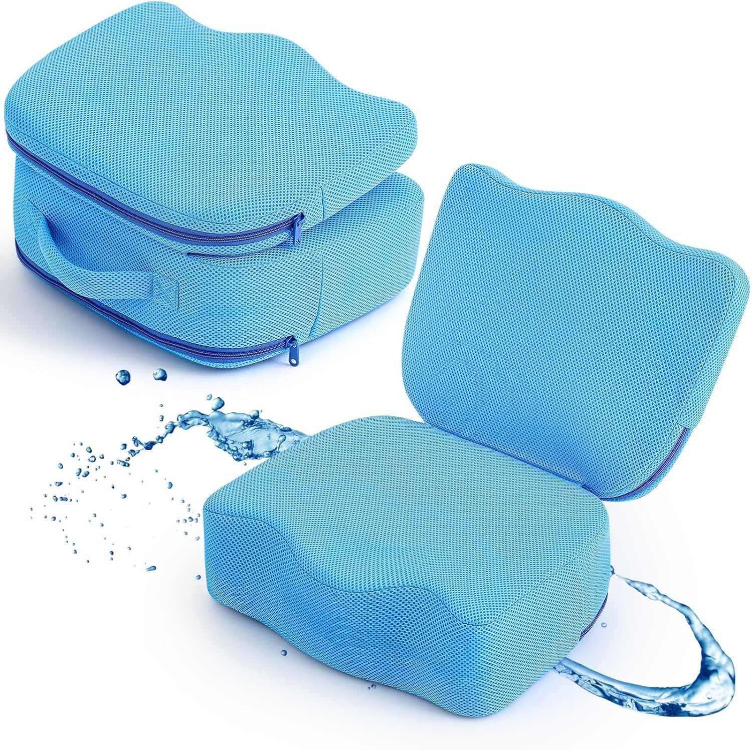 Yerliker 1 Pcs Foldable Hot Tub Booster Seat for Adults, Adjustable 2 Heights up to 6.3", Weighted Booster Seat 3D Air Mesh Hot Tub Accessories Quick Dry Micro Dot Non Slip for Spa Bathtub Pool