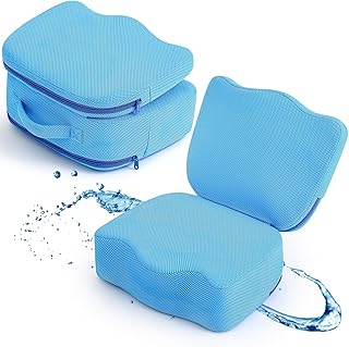 Yerliker 1 Pcs Foldable Hot Tub Booster Seat for Adults, Adjustable 2 Heights up to 6.3", Weighted Booster Seat 3D Air Mesh Hot Tub Accessories Quick Dry Micro Dot Non Slip for Spa Bathtub Pool