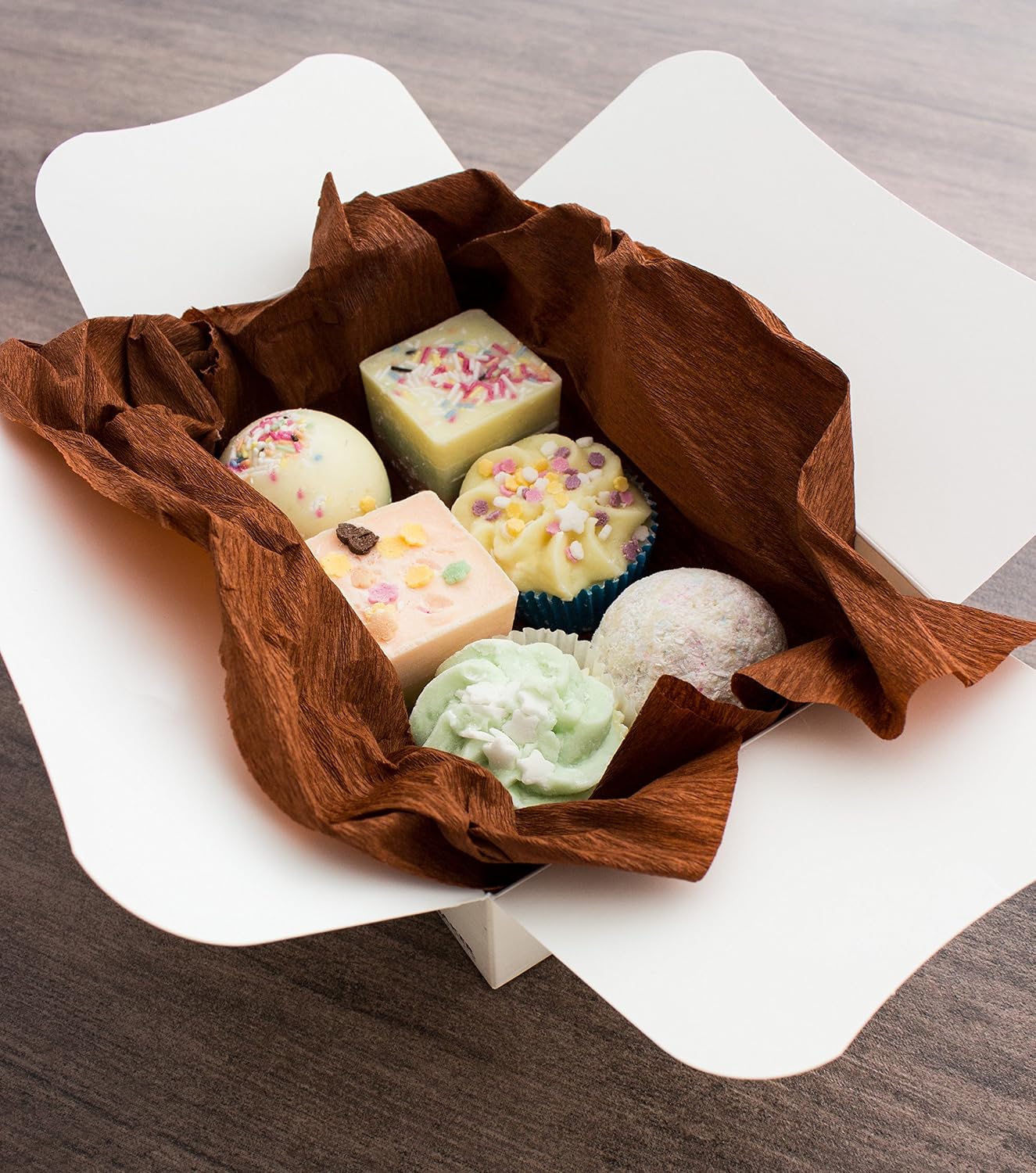 BRUBAKER Cosmetics 6 Handmade "Sweets For My Sweet" Spa Bath Bombs Bath Melts Bath Truffles Gift Set - All Natural Vegan, Organic Shea Butter, Cocoa Butter and Olive Oil Moisturize Dry Skin