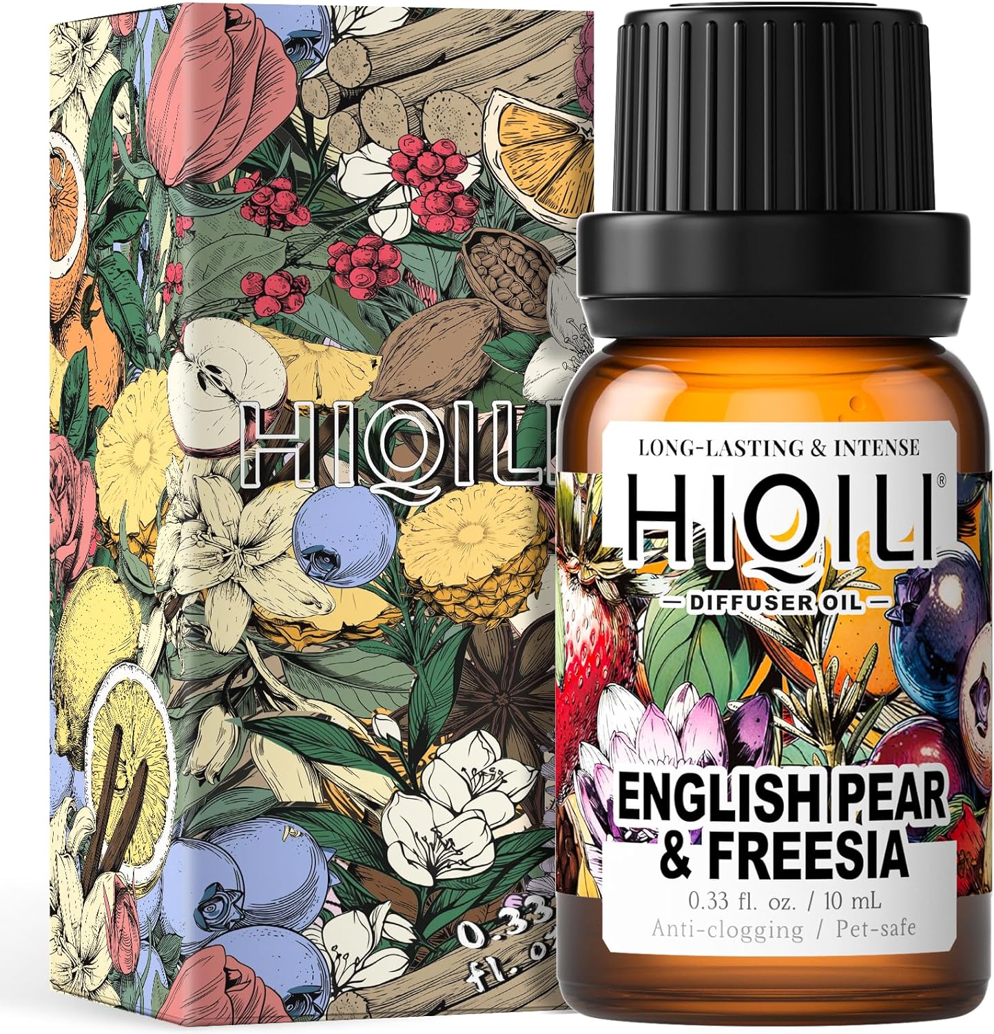 HIQILI English Pear &Freesia Diffuser Oil, Long-Lasting Refill for Humidifiers & Reed Diffusers, Hotel-Grade Scent, Suitable for Home Use - 0.34 Fl Oz