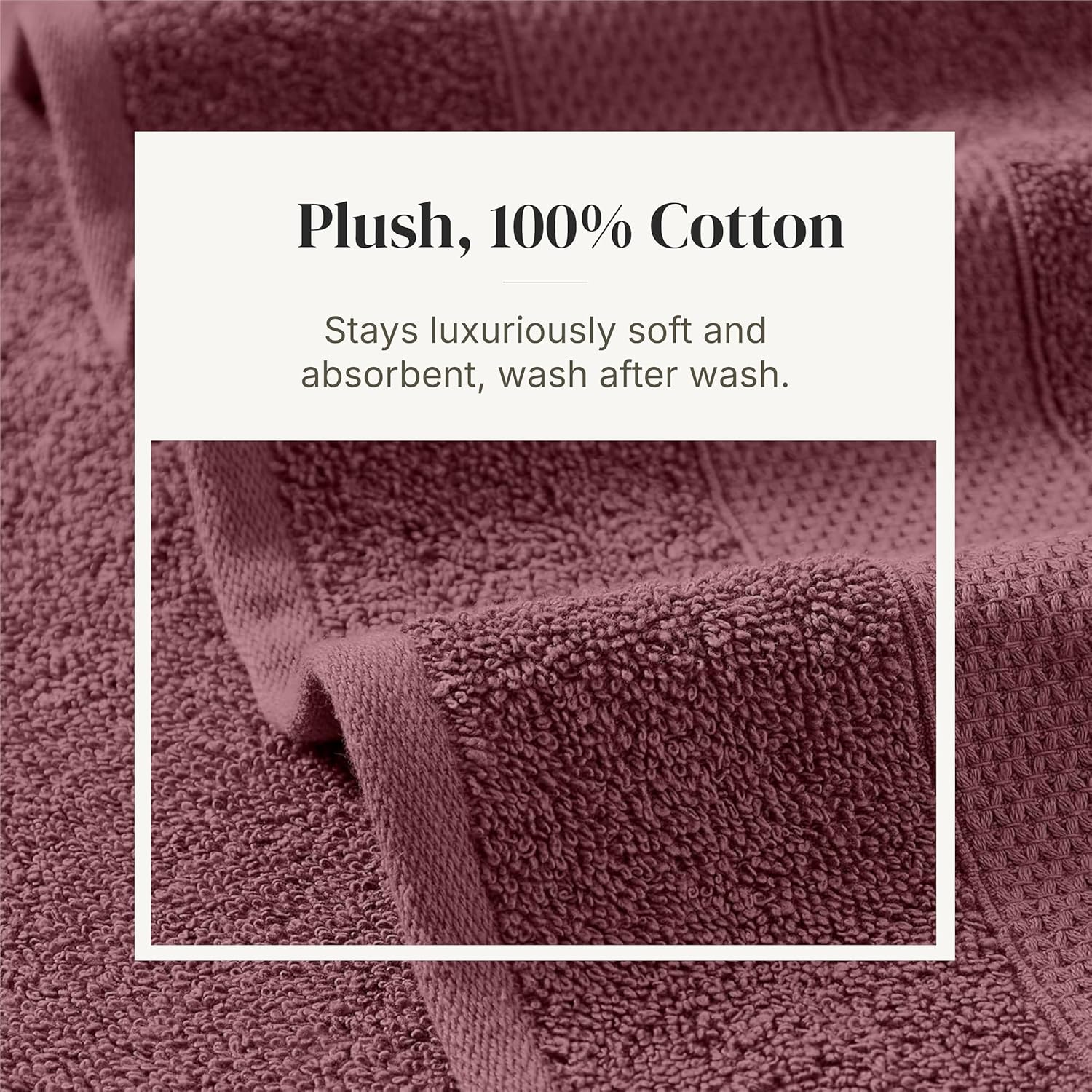 Modern Threads Pax 6-Piece Reversible Yarn Dyed Jacquard Towel Set - Bath Towels, Hand Towels, & Washcloths - Super Absorbent & Quick Dry - 100% Combed Cotton, Rosewood
