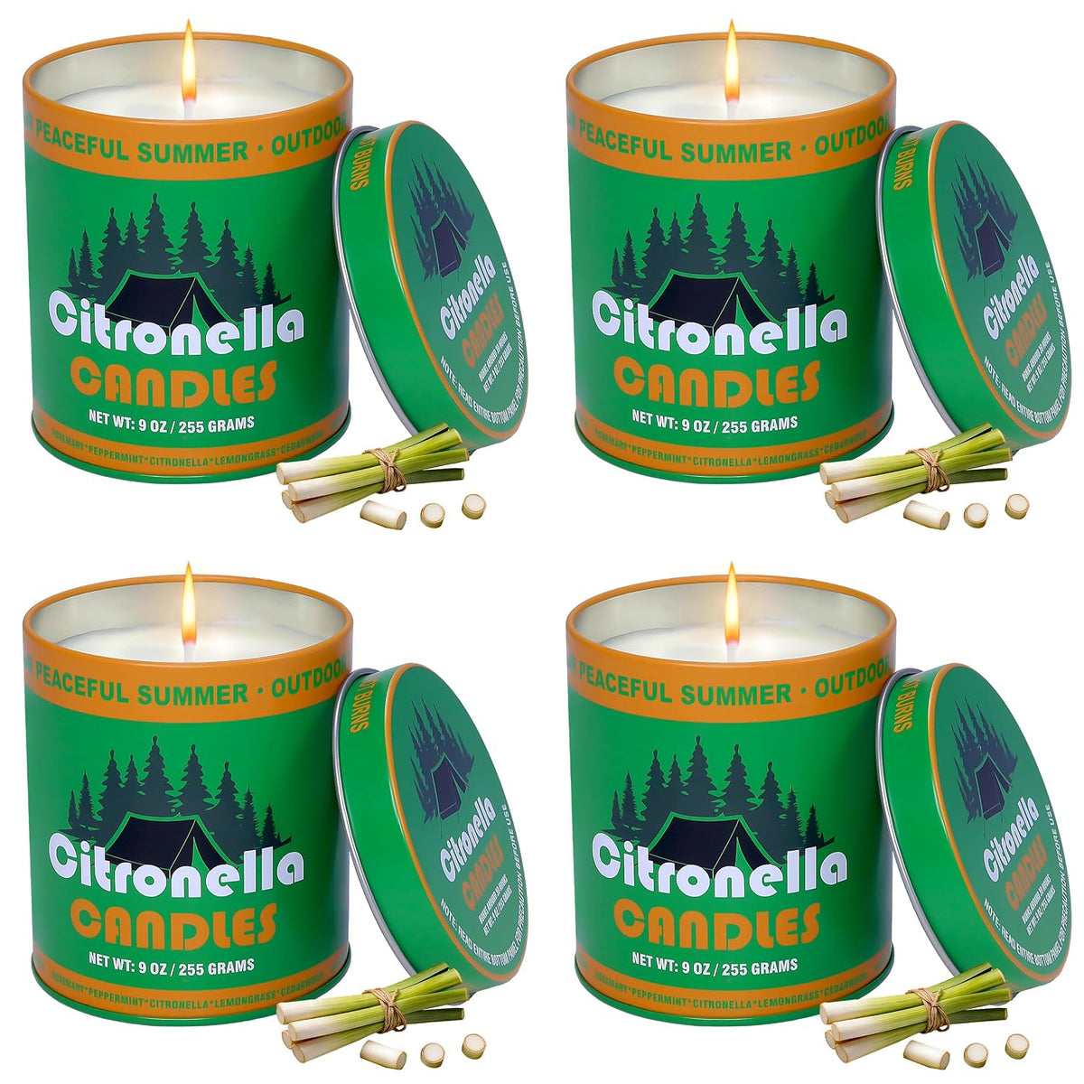 4 Pack Citronella Candles