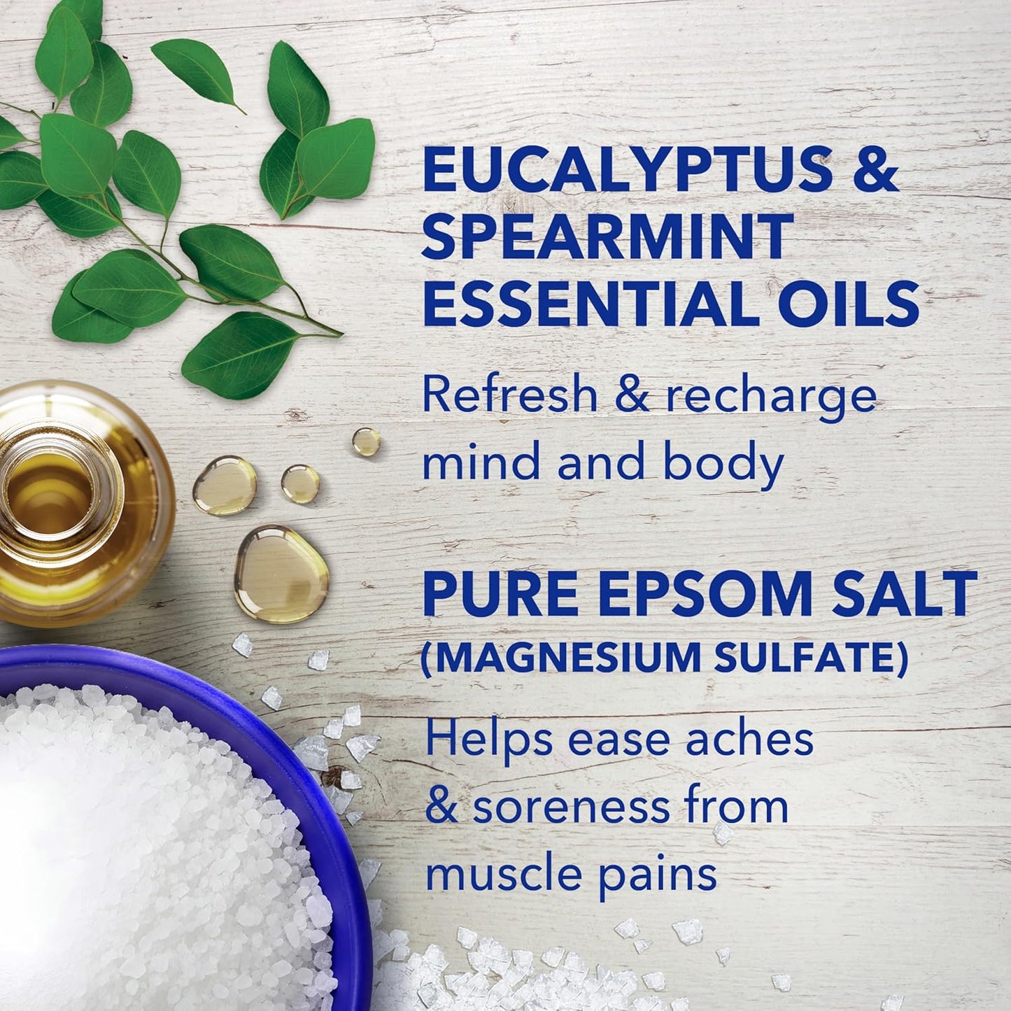 Dr Teal's Epsom Salt Magnesium Soak, Relax & Relief with Eucalyptus & Spearmint Essential Oils, 3 lbs