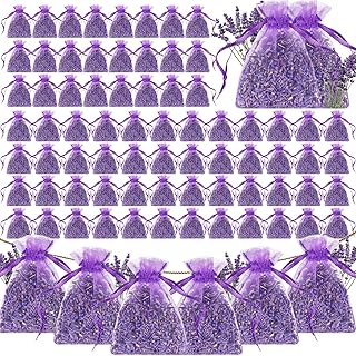 Demissle 160 Pcs Purple Lavender Sachets Bags Bulk French Lavender Sachets for Drawers and Closets Home Fragrance Dried Flower Bridal Shower Wedding Favors Car