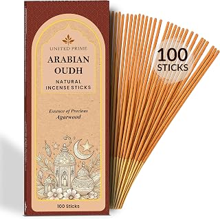 Pure Oud Incense Sticks, 100% Natural Organic Non Toxic, 100 Sticks, Clean Burning No Charcoal, Sustainably Harvested, Positive Vibes Incense, Meditation Gifts – Spritual Cleansing