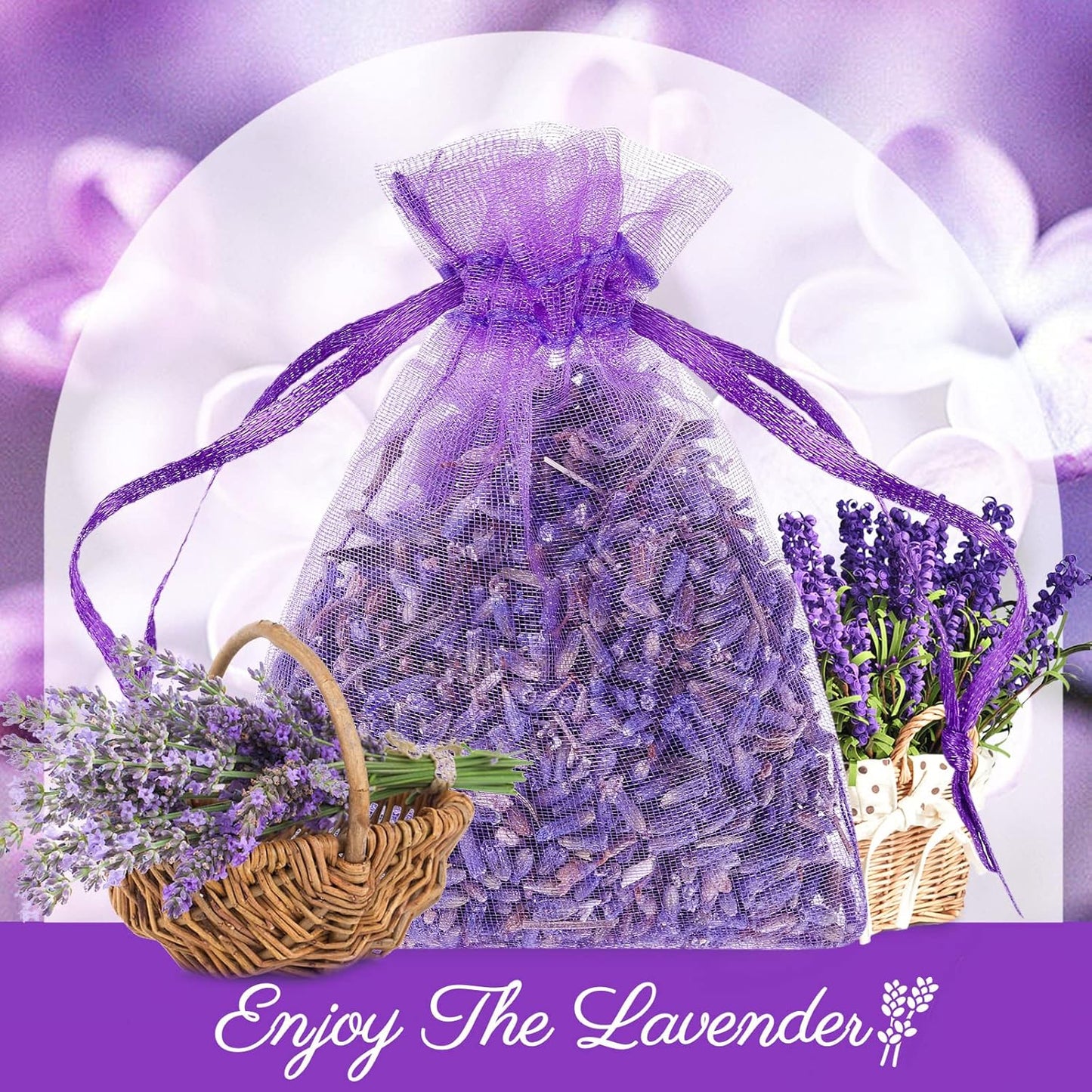 Reginary 120 Pack Lavender Sachets Bags Bulk for Drawers and Closets Home Fragrance Sachet Dried Lavender Flower for Wedding Bridal Shower Favors