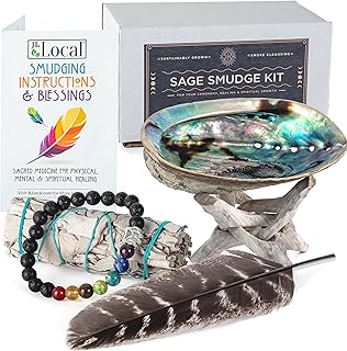 White Sage Smudging Kit Smudge Stick Gift Kit | Instructions & Blessings Included, Beginner's Kit